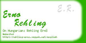 erno rehling business card