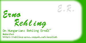 erno rehling business card